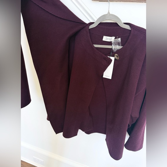 NWT Benaar Adira Asymmetrical Cape Jacket – Eggplant | One Size - Picture 10 of 10